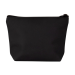 Trousse de toilette en cuir synthétique avec tirette assortie couleur noir troisième vue