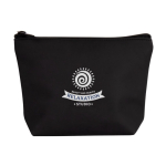 Trousse de toilette en cuir synthétique avec tirette assortie couleur noir quatrième vue