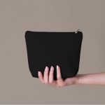 Trousse de toilette en cuir synthétique avec tirette assortie couleur noir cinquième vue