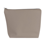 Trousse de toilette en cuir synthétique avec tirette assortie couleur beige première vue