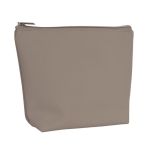 Trousse de toilette en cuir synthétique avec tirette assortie couleur beige deuxième vue