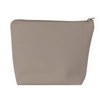 Trousse de toilette en cuir synthétique avec tirette assortie couleur beige troisième vue