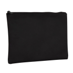 Trousse de toilette en cuir synthétique souple avec zip assorti couleur noir deuxième vue