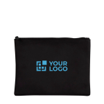 Trousse de toilette en cuir synthétique souple avec zip assorti couleur noir avec zone d'impression
