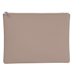 Trousse de toilette en cuir synthétique souple avec zip assorti couleur beige première vue
