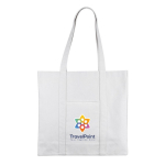 Sac grand format en coton recyclé avec poignées longues 360 g/m2 couleur naturel quatrième vue