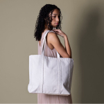 Sac grand format en coton recyclé avec poignées longues 360 g/m2 couleur naturel vue détail 3