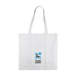 Sac grand format en coton recyclé avec poignées longues 360 g/m2 couleur naturel avec zone d'impression