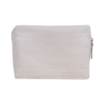 Trousse de toilette en toile recyclée de couleur naturelle avec design couleur naturel troisième vue
