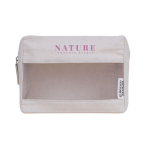 Trousse de toilette en toile recyclée de couleur naturelle avec design couleur naturel quatrième vue