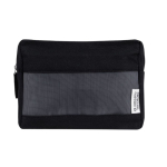 Trousse de toilette en toile recyclée avec grille sur le devant couleur noir première vue
