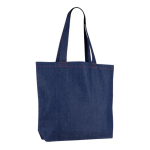 Sac en denim recyclé avec poignées longues 280 g/m2 couleur bleu jean deuxième vue