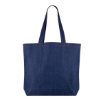 Sac en denim recyclé avec poignées longues 280 g/m2 couleur bleu jean troisième vue