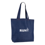 Sac en denim recyclé avec poignées longues 280 g/m2 couleur bleu jean quatrième vue