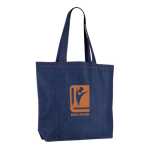 Sac en denim recyclé avec poignées longues 280 g/m2 couleur bleu jean cinquième vue