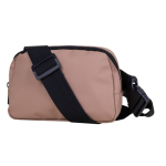 Sac bandoulière en similicuir avec une poche extérieure à l'arrière couleur marron deuxième vue