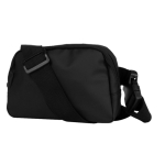 Sac bandoulière en similicuir avec une poche extérieure à l'arrière couleur noir deuxième vue