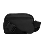 Sac bandoulière en similicuir avec une poche extérieure à l'arrière couleur noir troisième vue