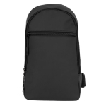 Sac bandoulière en similicuir avec poche extérieure sur le devant couleur noir première vue