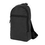 Sac bandoulière en similicuir avec poche extérieure sur le devant couleur noir troisième vue