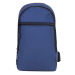 Sac bandoulière en similicuir avec poche extérieure sur le devant couleur bleu marine première vue
