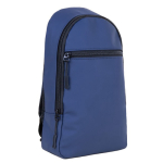 Sac bandoulière en similicuir avec poche extérieure sur le devant couleur bleu marine deuxième vue