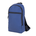 Sac bandoulière en similicuir avec poche extérieure sur le devant couleur bleu marine troisième vue
