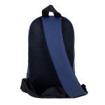Sac bandoulière en similicuir avec poche extérieure sur le devant couleur bleu marine quatrième vue