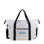 Sac en similicuir pour voyage avec sangle pour trolley couleur naturel avec zone d'impression