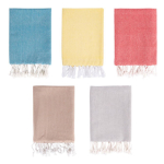 Paréo en coton et polyester monochrome avec franges blanches 170 g/m2 première vue