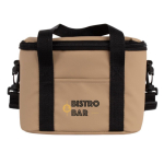 Sac isotherme imperméable en similicuir avec double anse ajustable couleur beige troisième vue