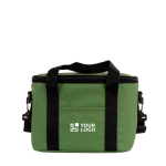 Sac isotherme personnel en similicuir avec double anse ajustable couleur vert avec zone d'impression