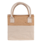 Sac isotherme en jute avec poignées renforcées en coton couleur naturel première vue