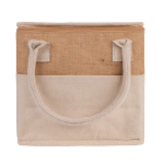 Sac isotherme en jute avec poignées renforcées en coton couleur naturel deuxième vue