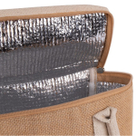 Sac isotherme en jute avec poignées renforcées en coton couleur naturel vue détaillée