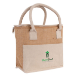 Sac isotherme en jute avec poignées renforcées en coton couleur naturel vue détail 3