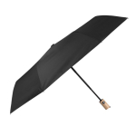 Parapluie coupe-vent en RPET avec poignée en bambou Ø97 couleur noir première vue