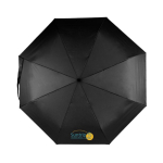 Parapluie coupe-vent en RPET avec poignée en bambou Ø97 couleur noir sixième vue