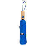 Parapluie coupe-vent en RPET avec poignée en bambou Ø97 couleur bleu roi quatrième vue