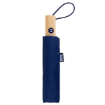 Parapluie coupe-vent en RPET avec poignée en bambou Ø97 couleur bleu marine troisième vue