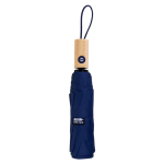 Parapluie coupe-vent en RPET avec poignée en bambou Ø97 couleur bleu marine quatrième vue