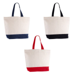Sac en coton recyclé avec anse et base de couleurs 320 g/m2 première vue