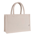Petit sac en coton recyclé avec poignée courte couleur naturel deuxième vue