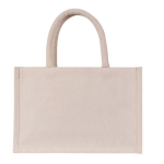 Petit sac en coton recyclé avec poignée courte couleur naturel troisième vue
