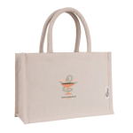 Petit sac en coton recyclé avec poignée courte couleur naturel vue détail 3