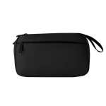 Trousse de toilette en similicuir doux avec double fermeture éclair couleur noir première vue