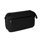 Trousse de toilette en similicuir doux avec double fermeture éclair couleur noir deuxième vue