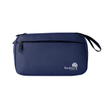 Trousse de toilette en similicuir doux avec double fermeture éclair couleur bleu marine quatrième vue