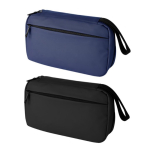 Trousse de toilette en similicuir doux avec double fermeture éclair première vue