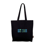 Sac 100 % coton avec poche intérieure 140 g/m2 couleur noir avec zone d'impression